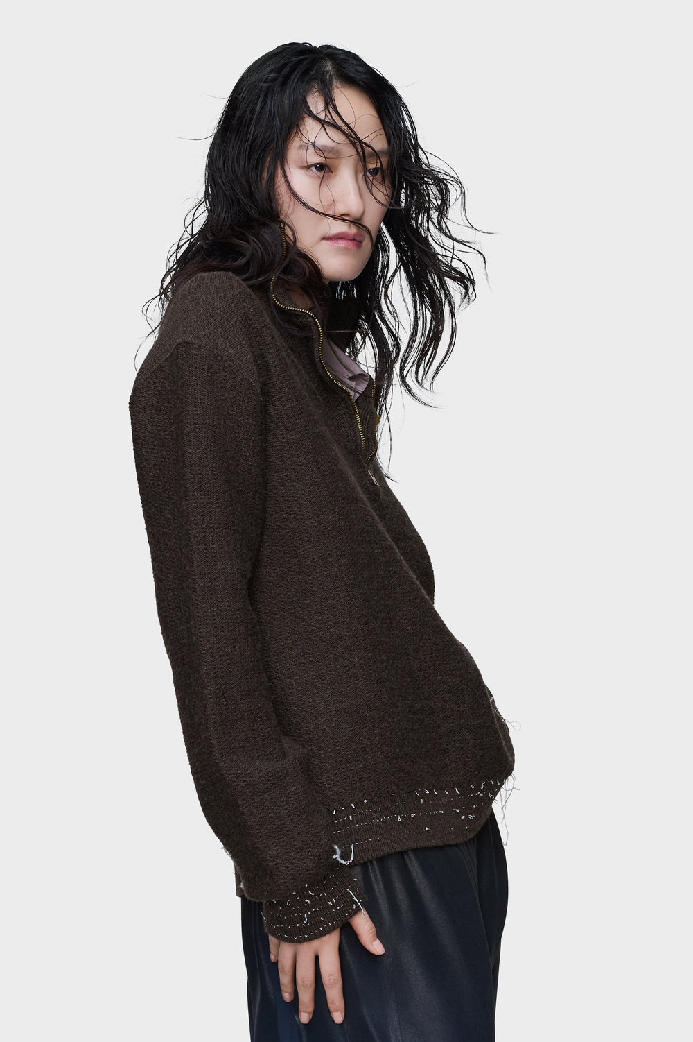 Maison Margiela Wool quarter-zip sweater