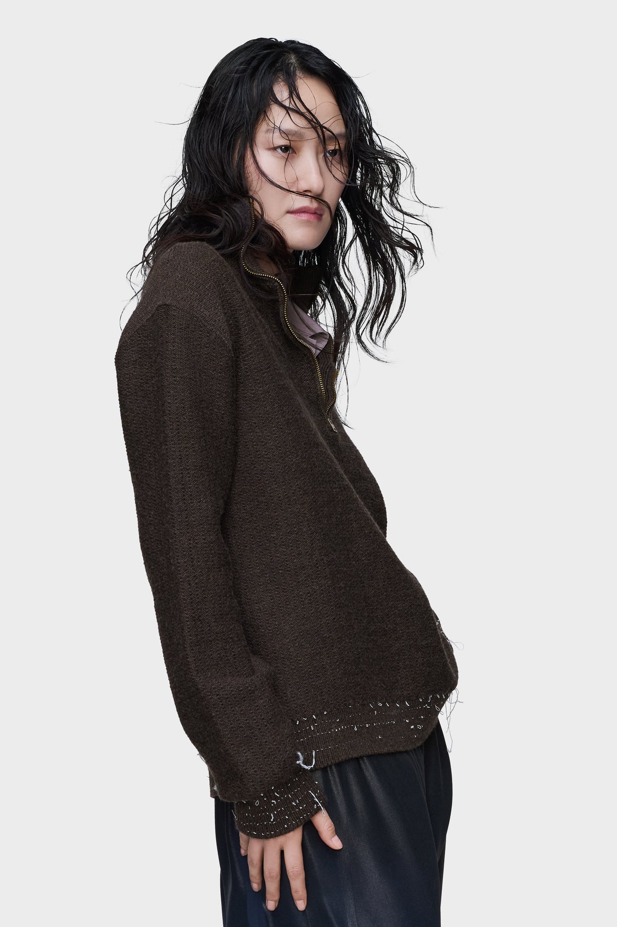 Wool quarter-zip sweater