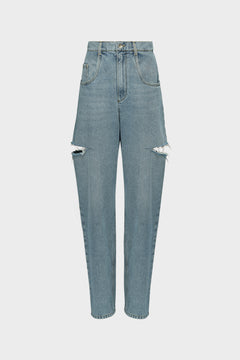 Denim jeans with slash details