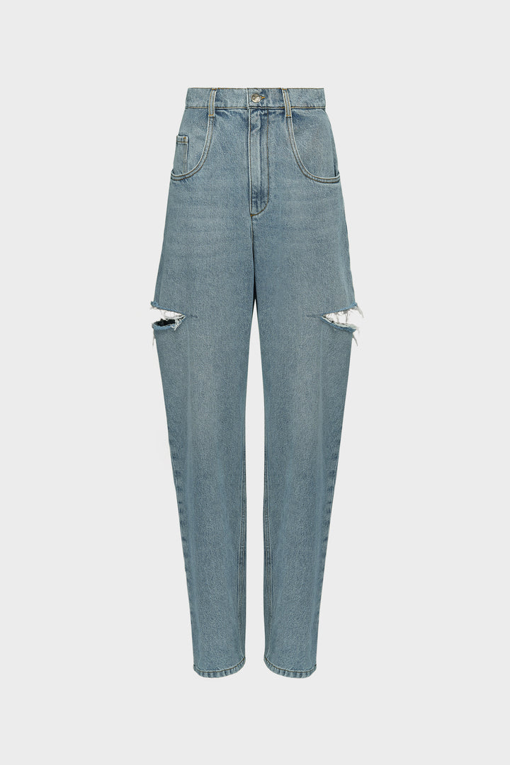 Denim jeans with slash details