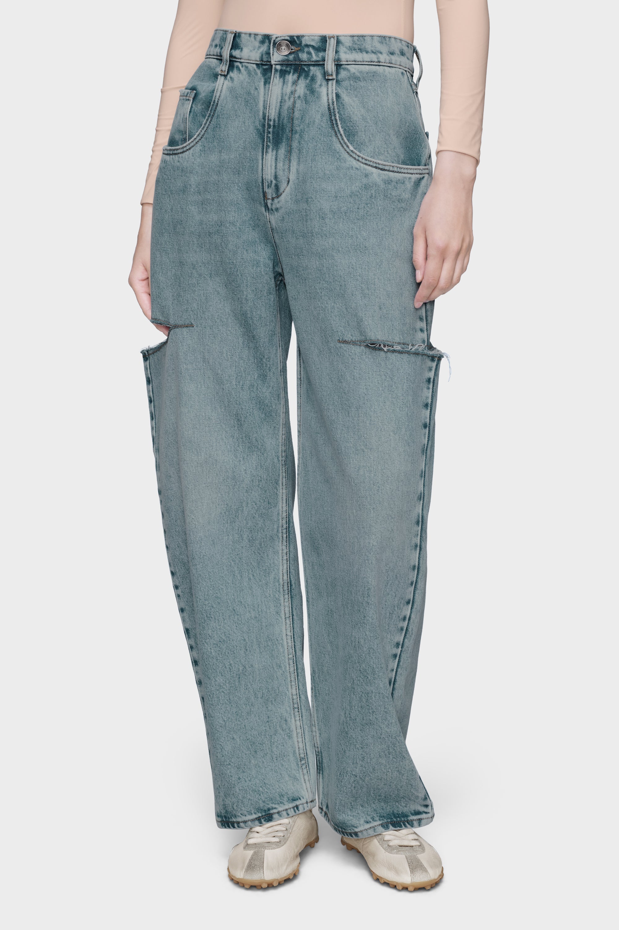 Designer Blue Denim jeans with slash details | Shop Online