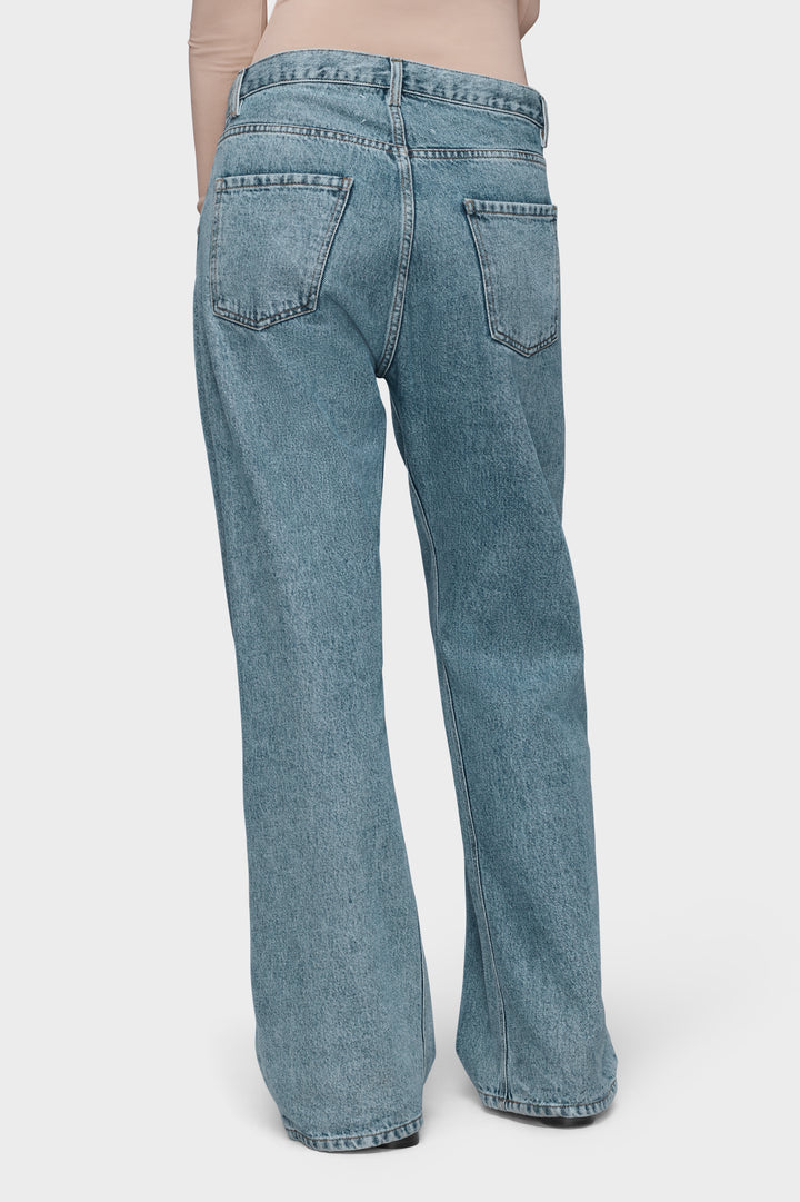 Straight jeans with contrasted pockets