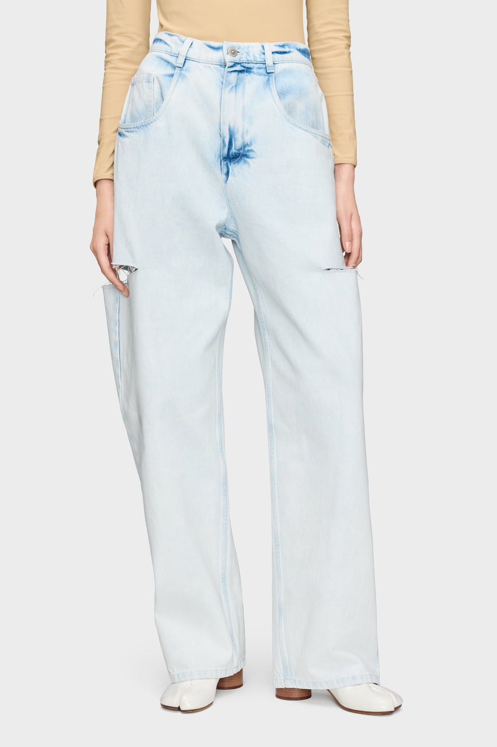Maison Margiela Bleached Cut-out Jeans