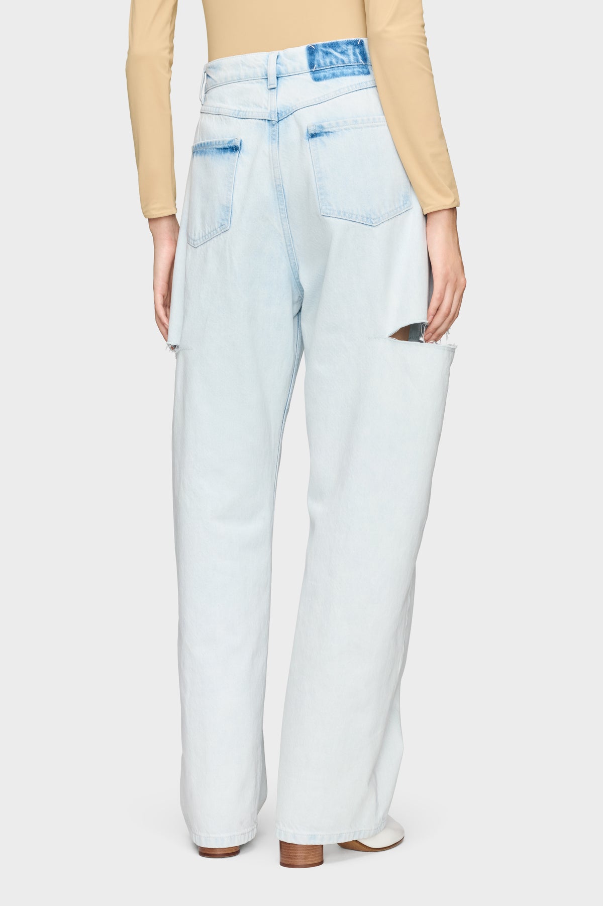 Bleached Cut-out Jeans