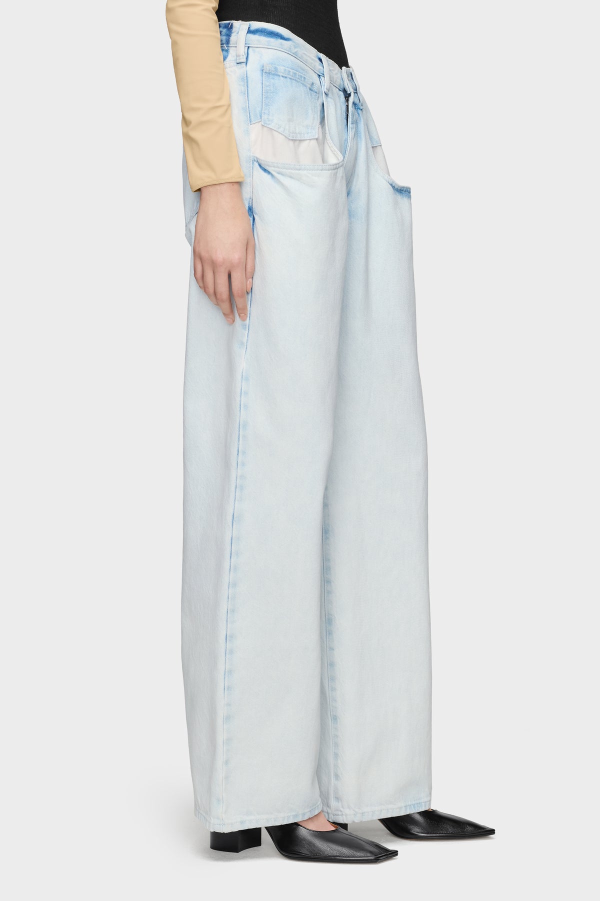Bleached Straight-Leg Jeans