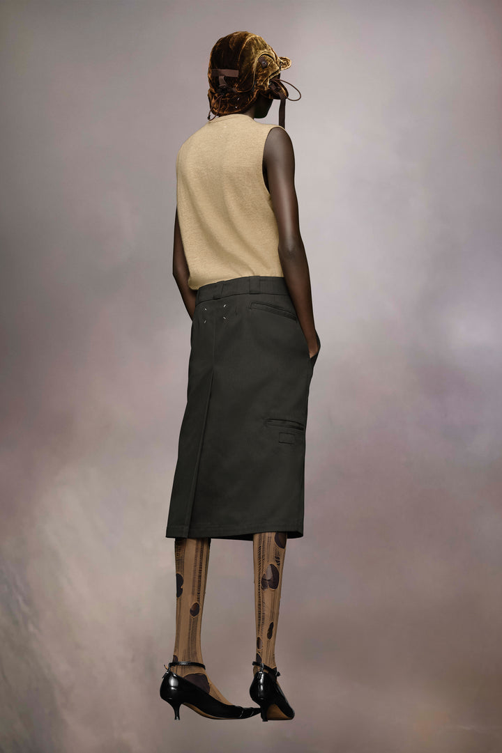Skater chino midi skirt