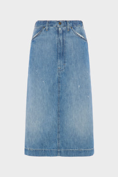 Denim midi skirt