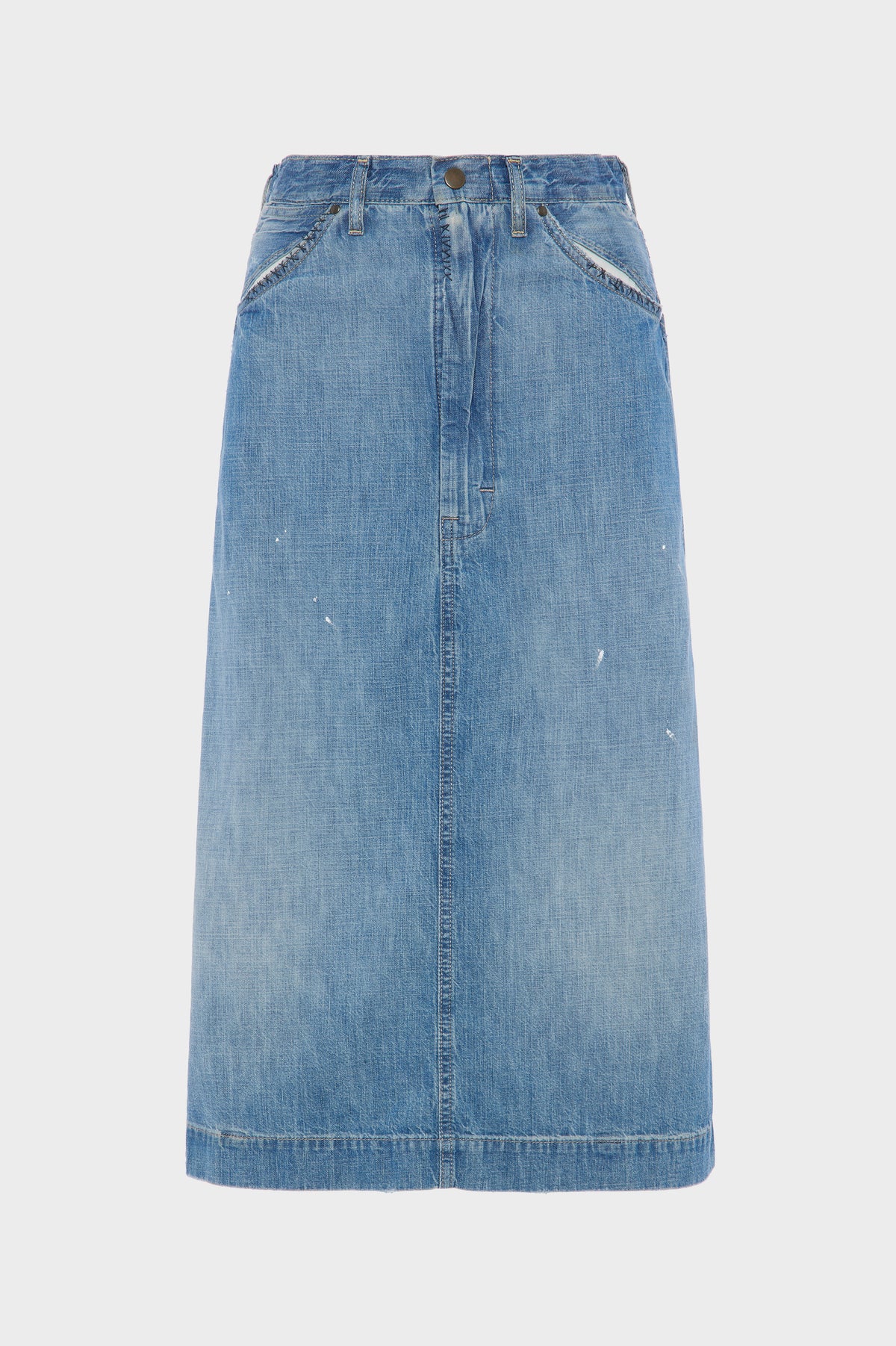 Denim midi skirt