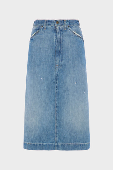 Denim midi skirt