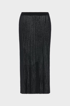 Ribbed knit midi skirt