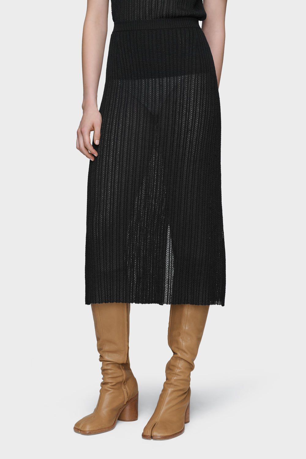 Maison Margiela Ribbed knit midi skirt