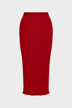 Ribbed Wool Midi Skirt
