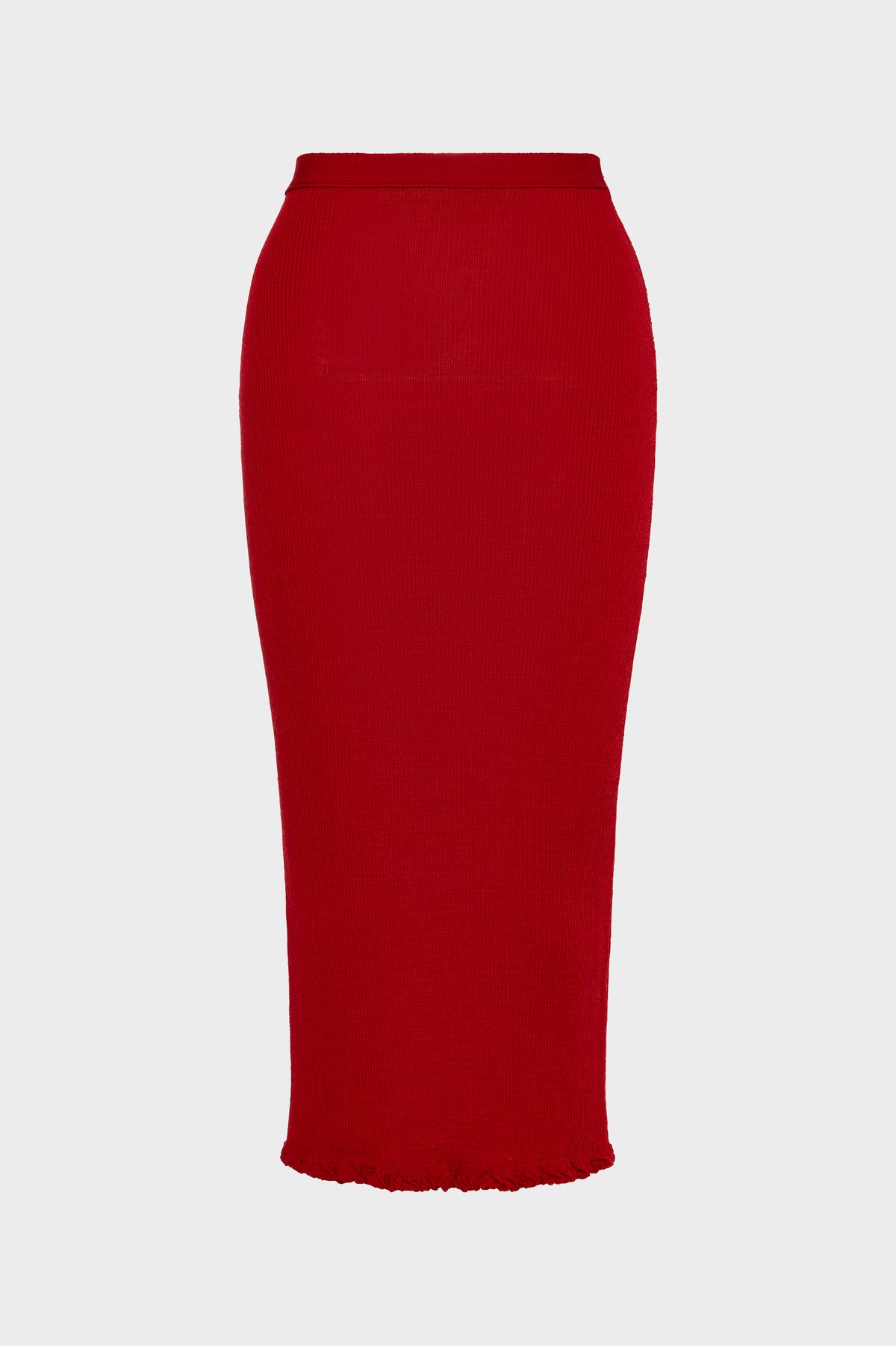 Ribbed Wool Midi Skirt