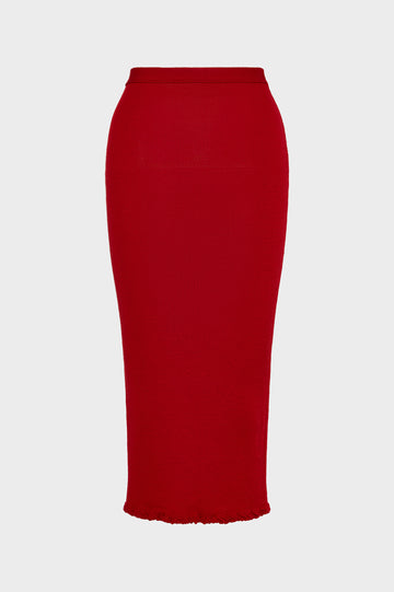 Ribbed Wool Midi Skirt