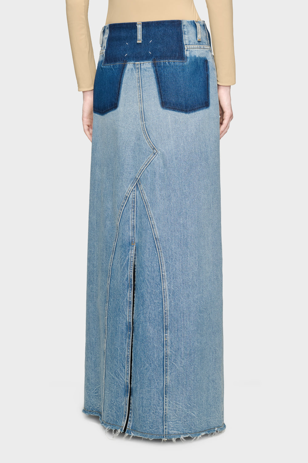 Maison Margiela تنورة طويلة من الدنيم بلونين