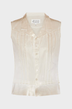 Foil-treated sleeveless shirt