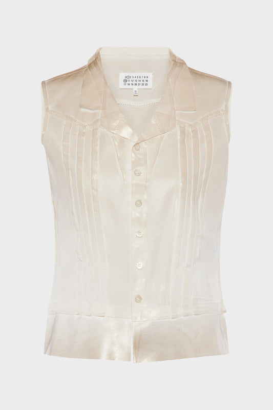 Maison Margiela Foil-treated sleeveless shirt