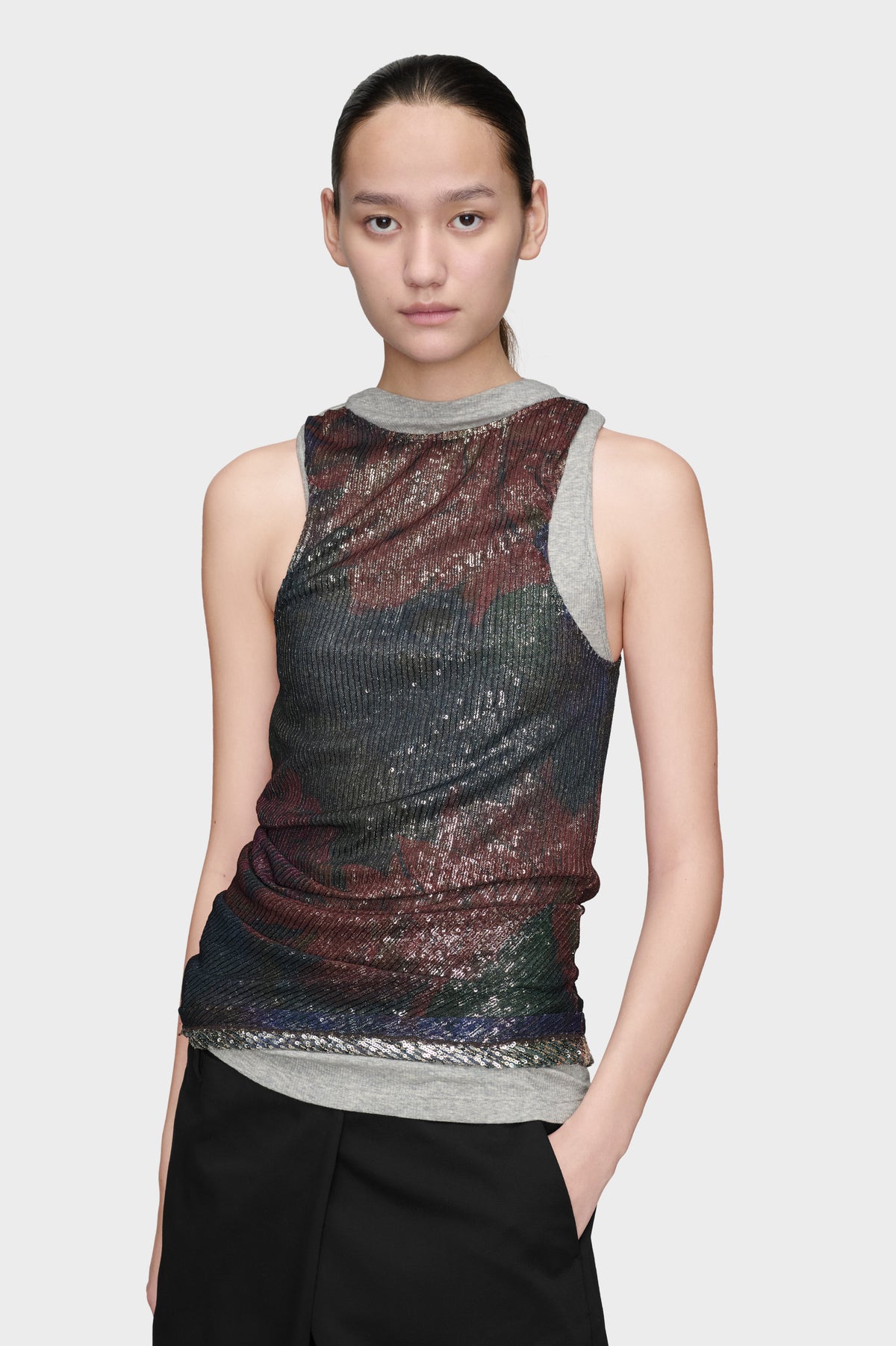 Printed Draped Top