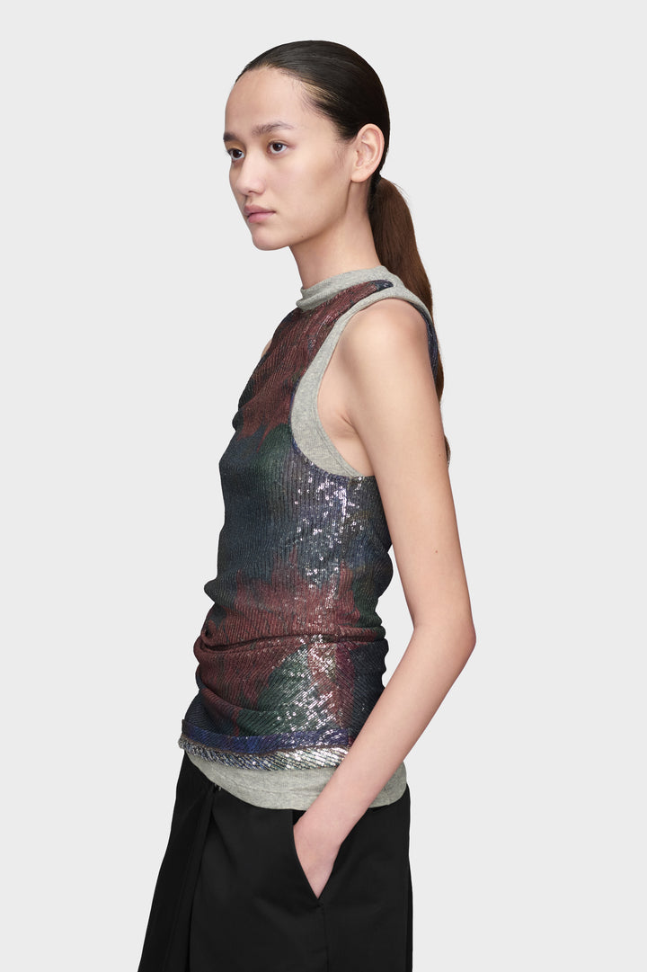 Printed Draped Top