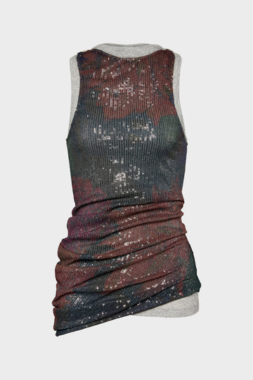 Printed Draped Top