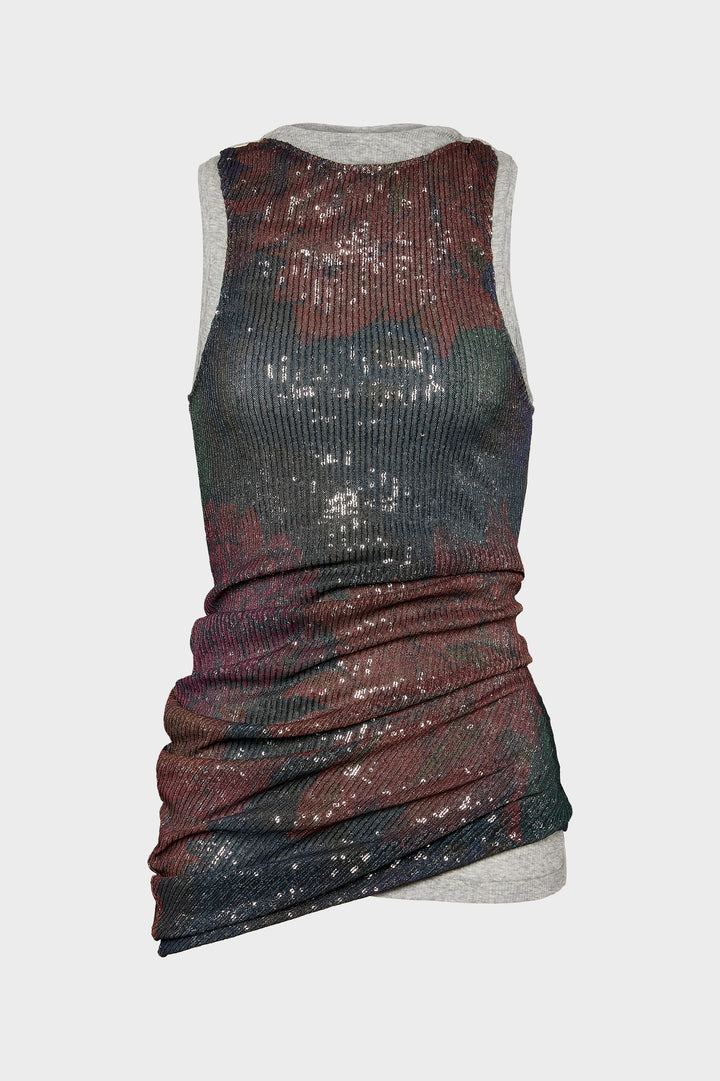 Printed Draped Top