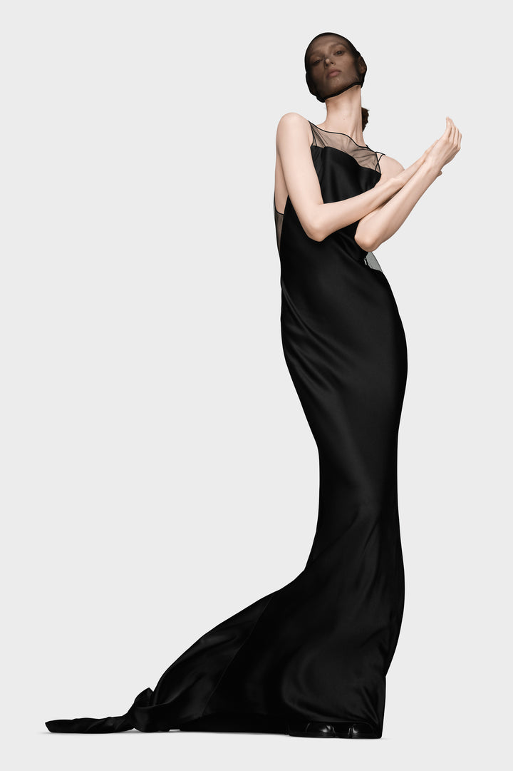 Hammered Satin Gown