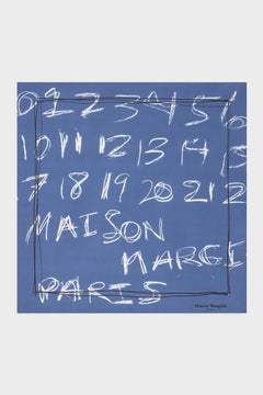 Scribbled Numerical silk foulard