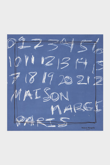 Scribbled Numerical silk foulard