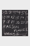 Maison Margiela Scribbled Numerical silk foulard