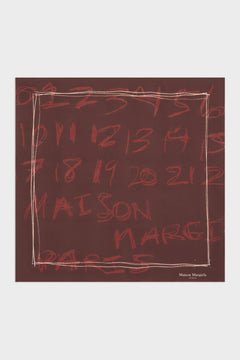 Scribbled Numerical silk foulard