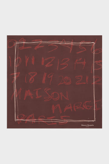 Scribbled Numerical silk foulard