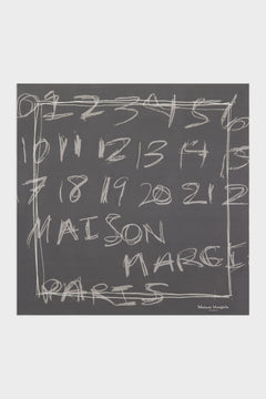 Scribbled Numerical silk foulard