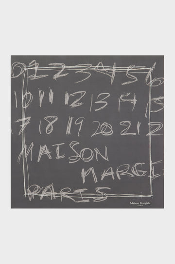 Scribbled Numerical silk foulard