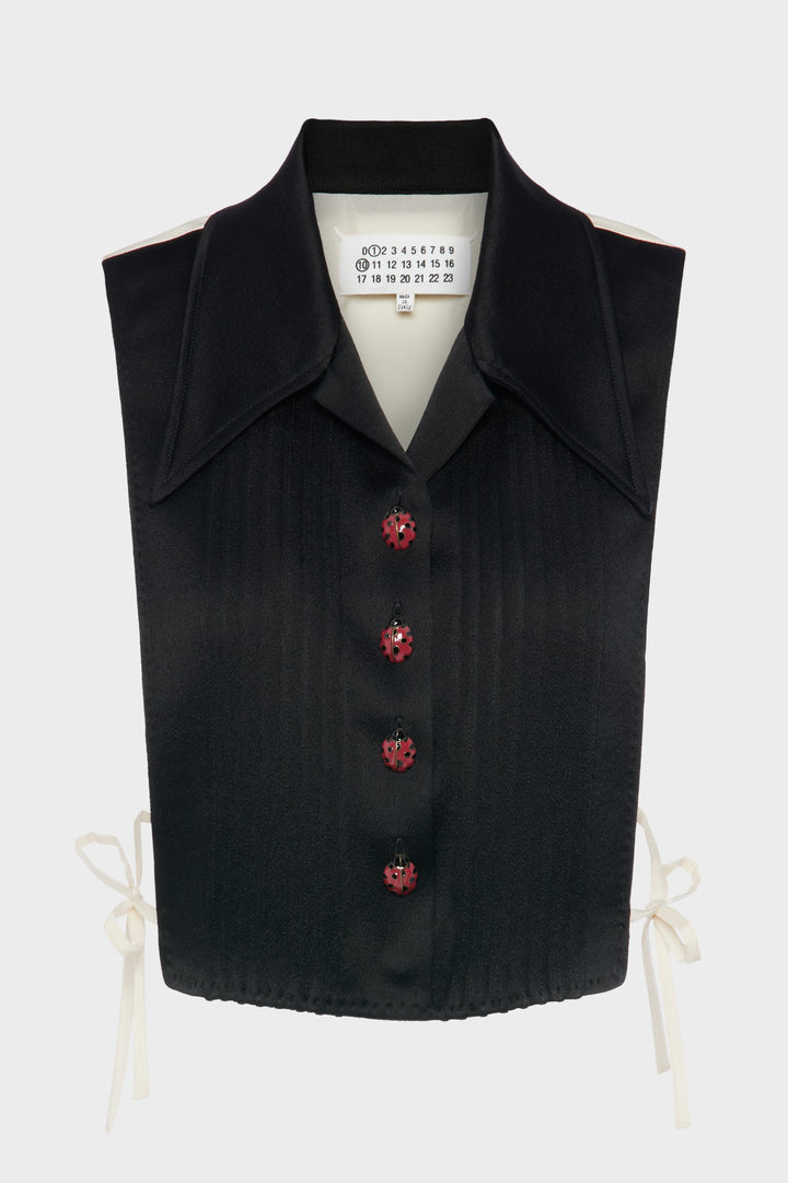 Silk-blend stole top