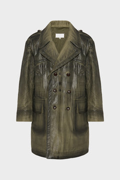 Foil-print caban coat