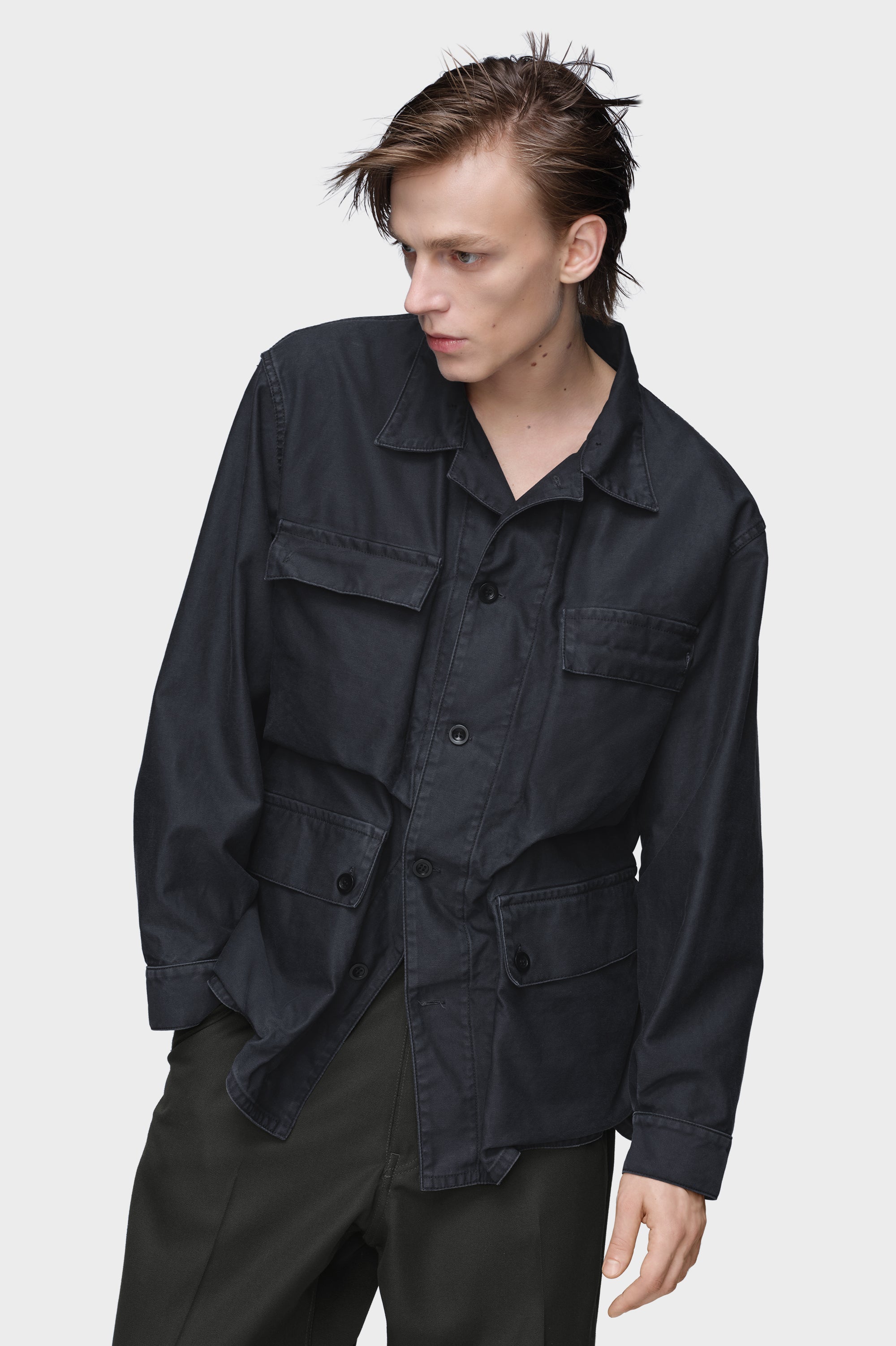 Designer Black Cotton caban jacket | Shop Online | Maison Margiela