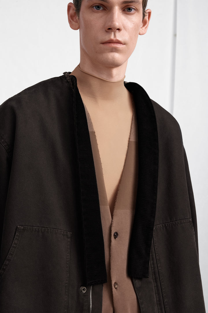 V-Neck Cotton Jacket