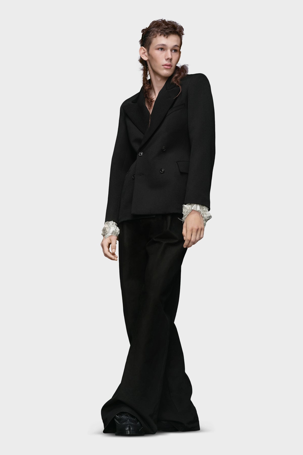 Wool couture waist suit jacket