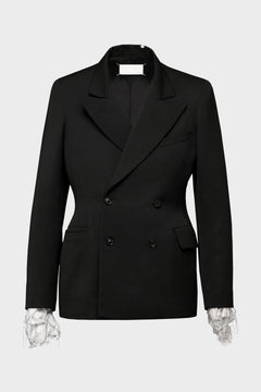 Wool couture waist suit jacket