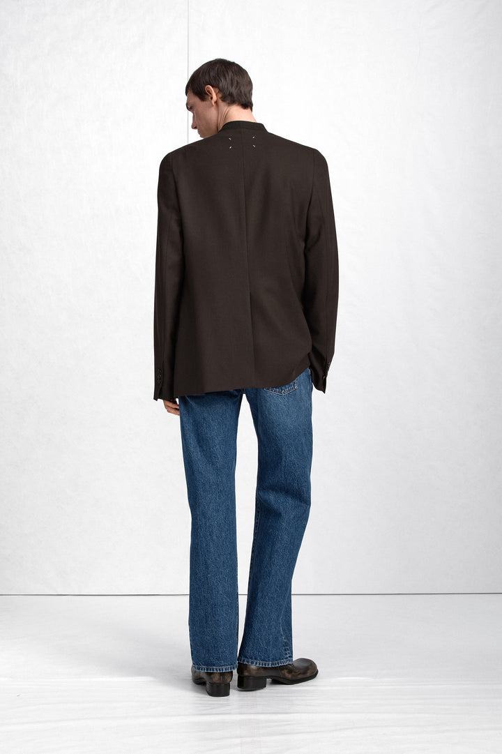 Minimal Collar Wool Blazer