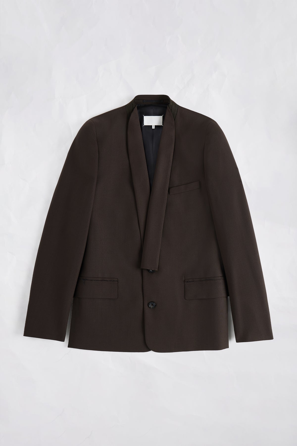 Minimal Collar Wool Blazer