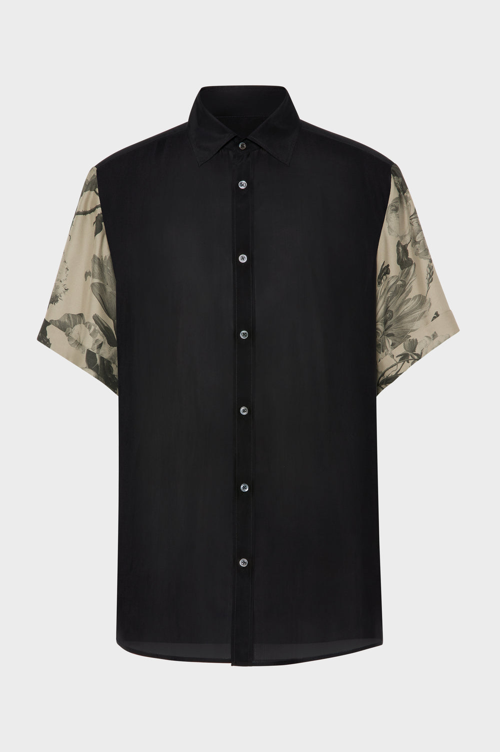 Maison Margiela Floral Sleeve Silk Shirt