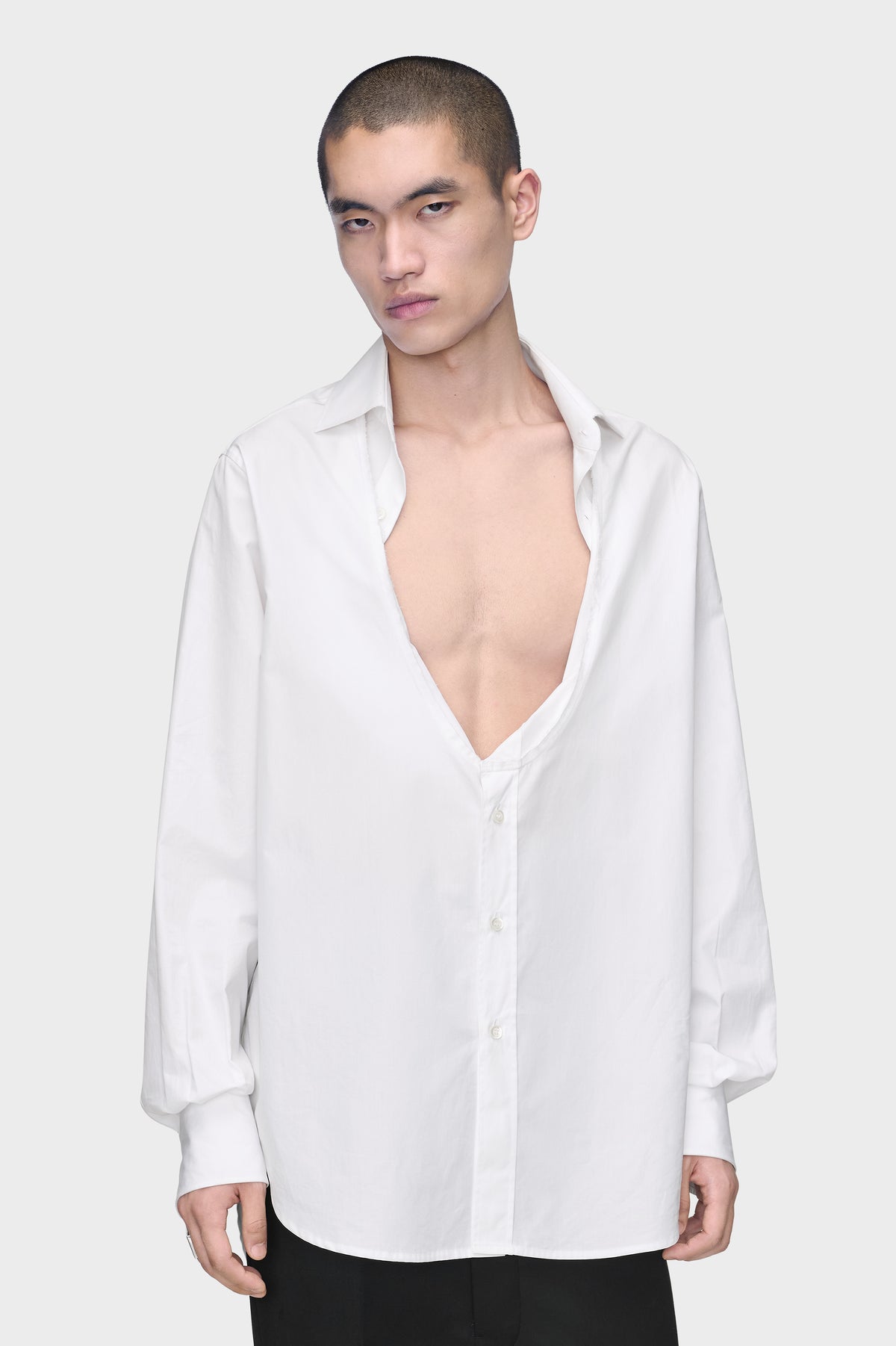 Folded Collar Cotton Shirt