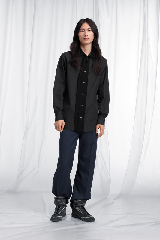 Maison Margiela Fusion Velvet Placket Cotton Shirt