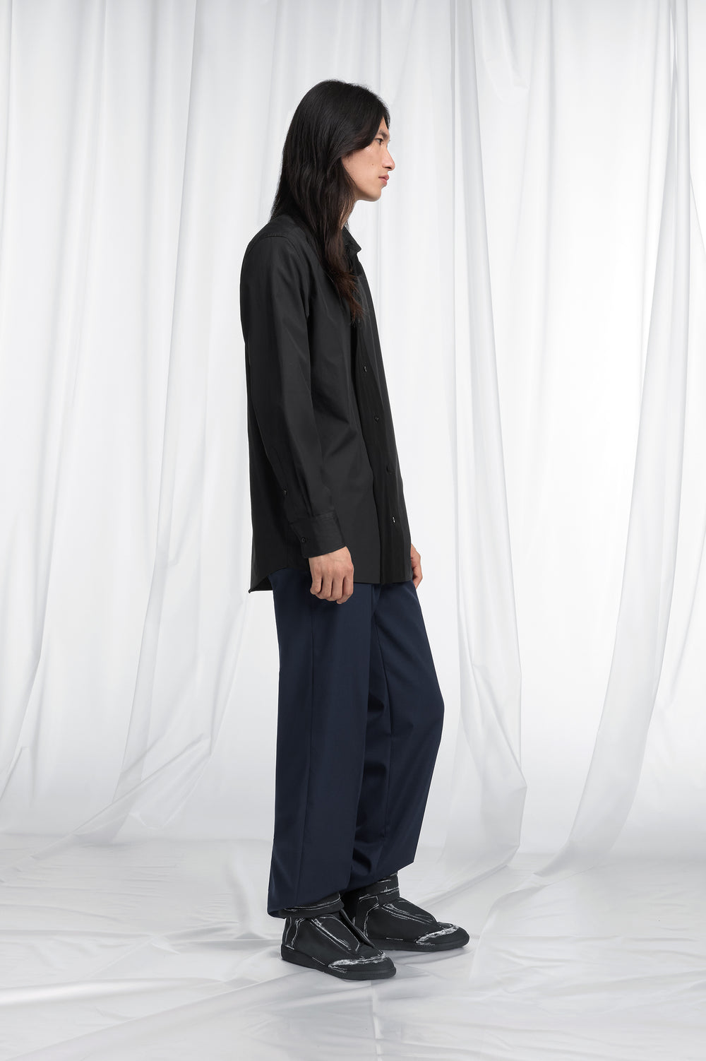 Maison Margiela Fusion Velvet Placket Cotton Shirt
