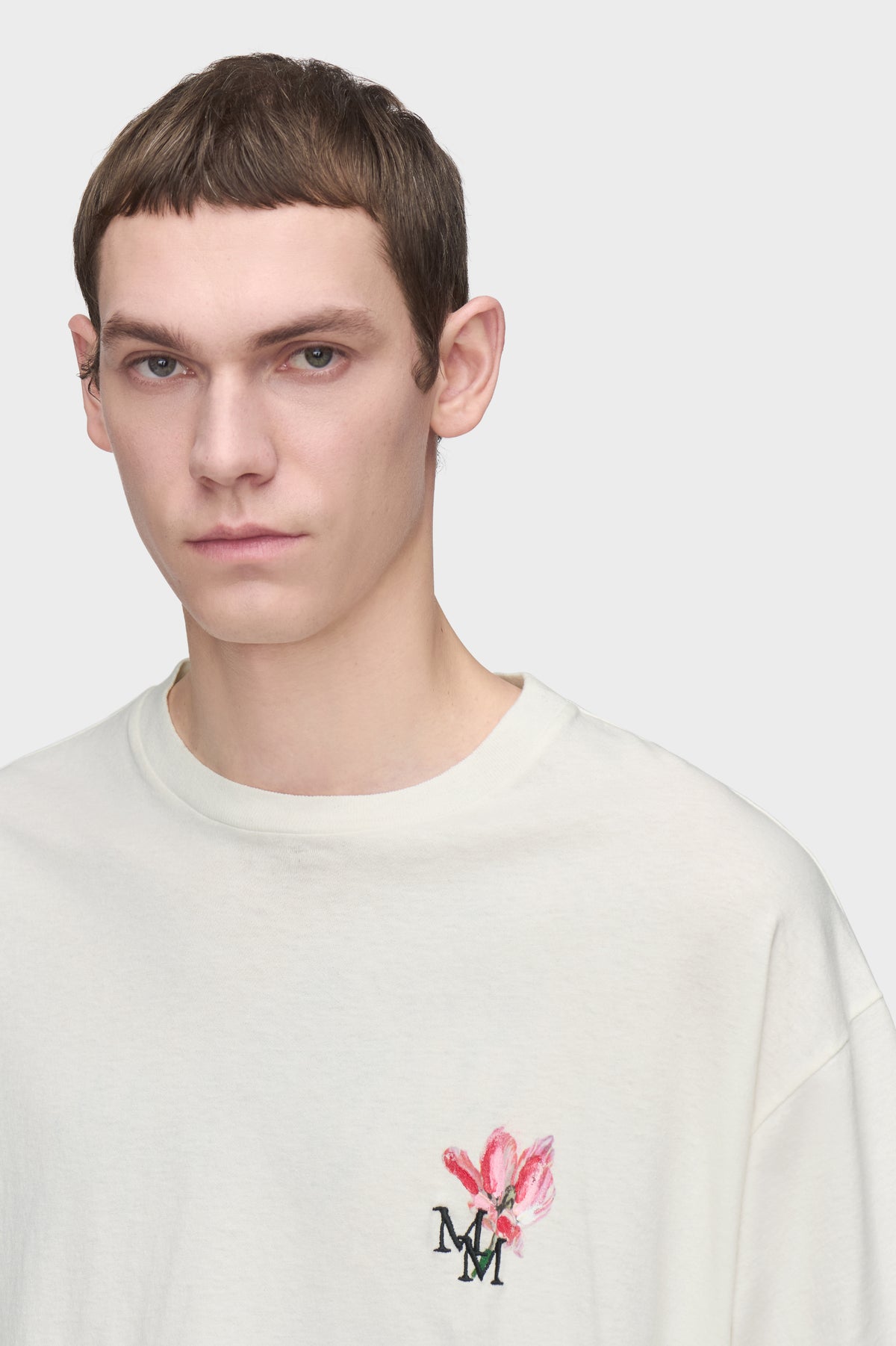 Floral MM Embroidered Cotton T-Shirt