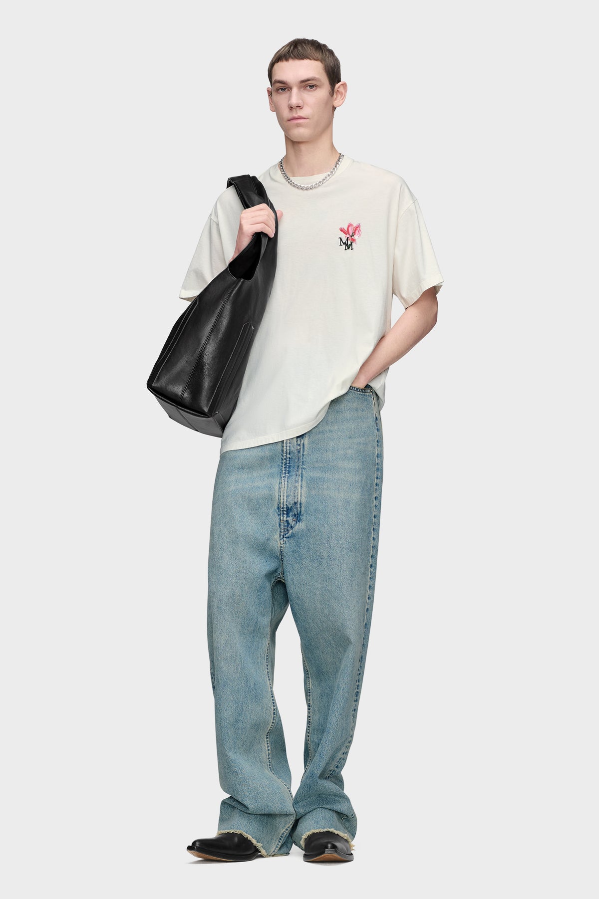 Floral MM Embroidered Cotton T-Shirt
