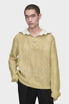 Maison Margiela Zip-Neck Open-Knit Sweater