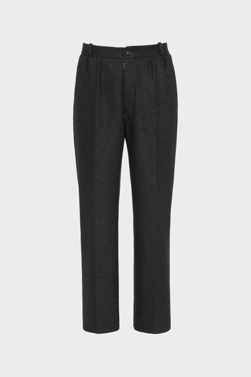 Felted Wool Straight-Leg Trousers