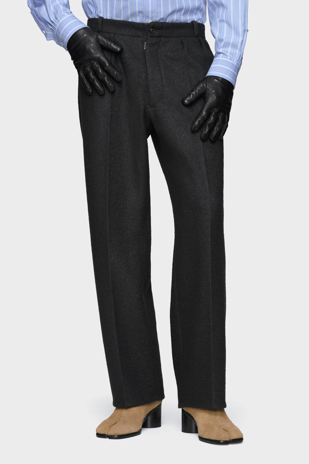 Maison Margiela Felted Wool Straight-Leg Trousers